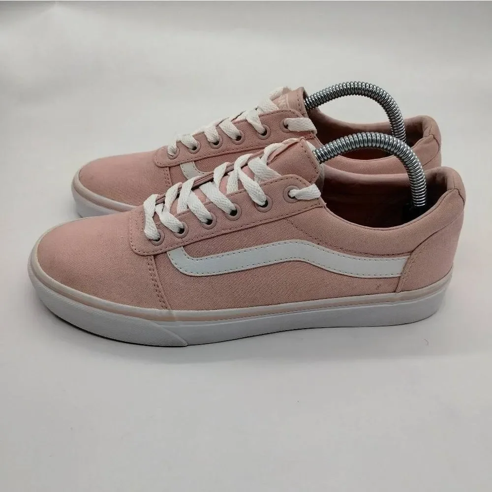 Vans Old Skool Skateboard Sneakers Womens Size 10‎ Pink White Casual Shoes